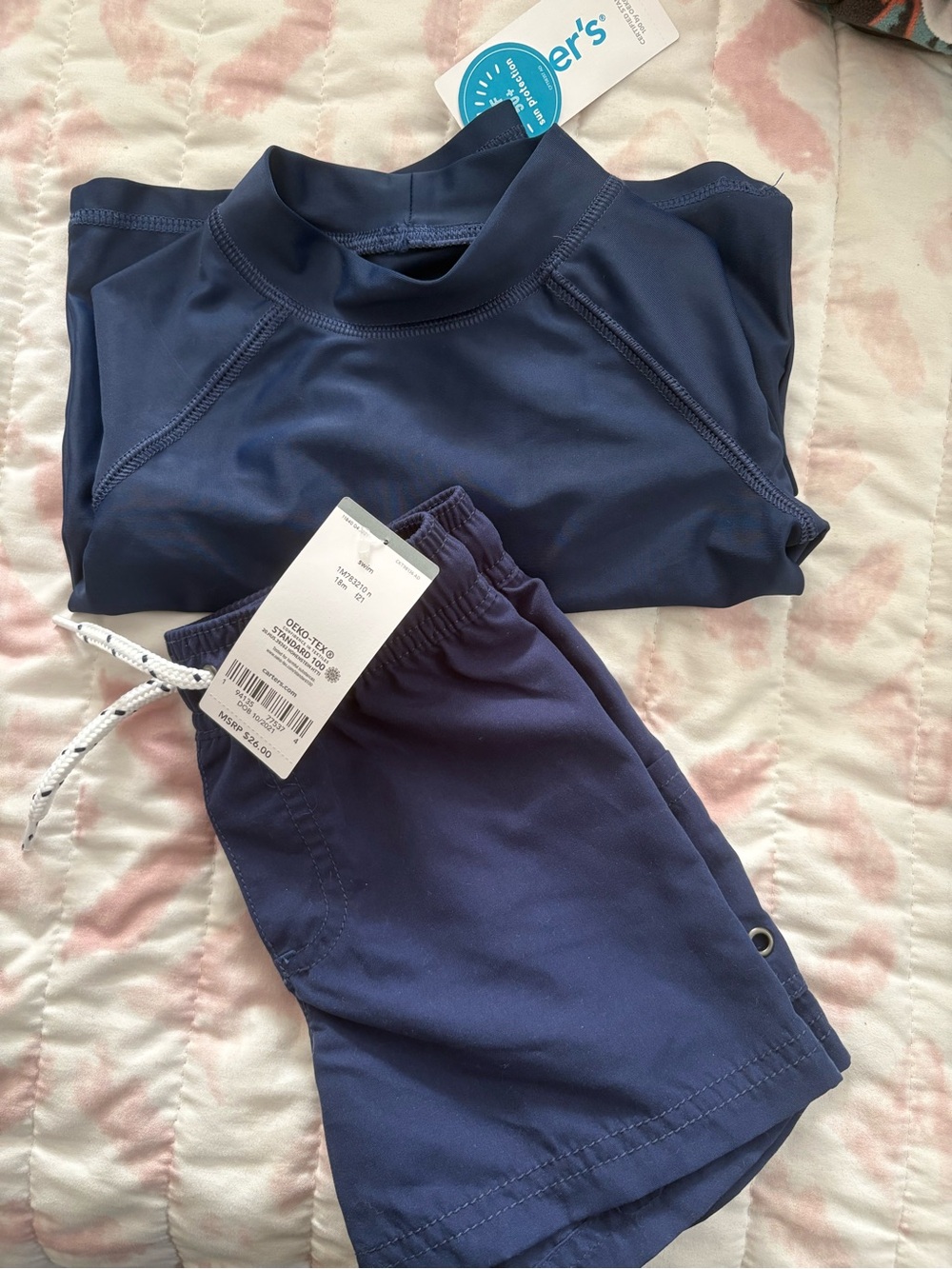 Children's Navy Blue Rash Guard Set